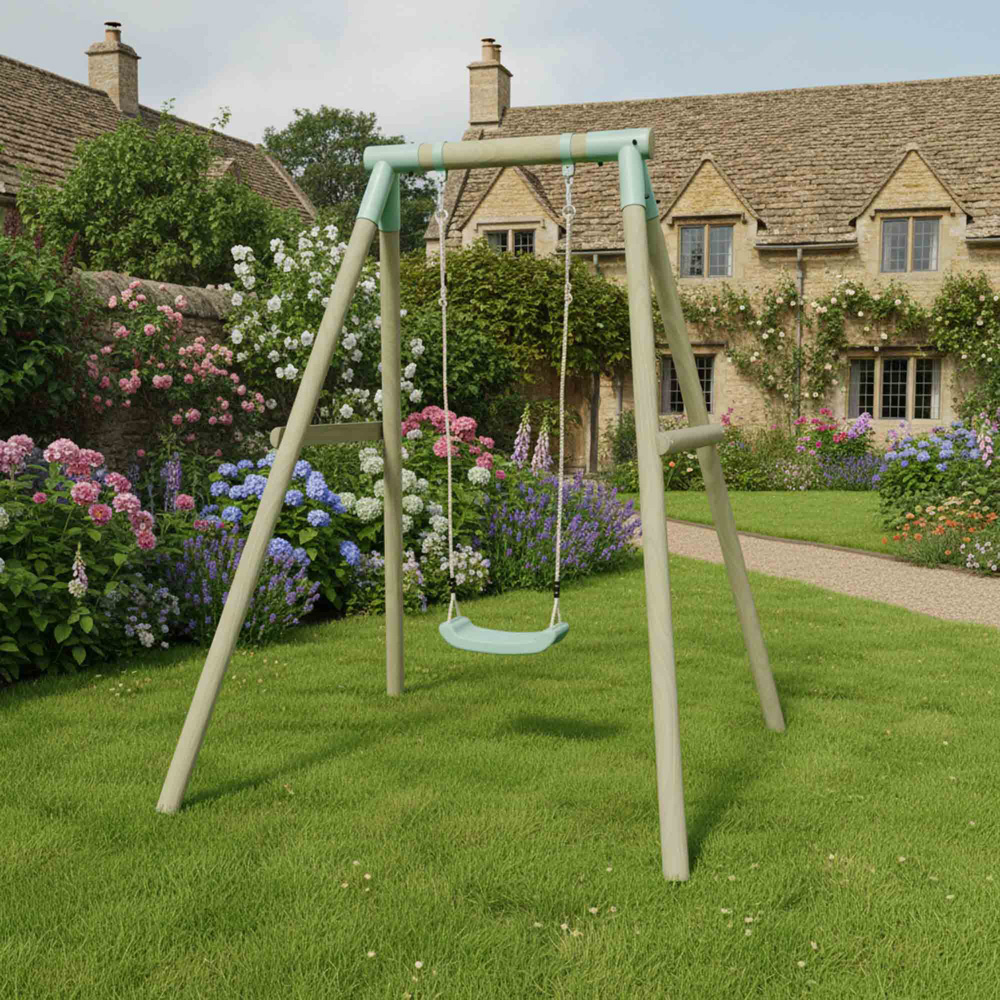 Mercia Wooden Round Pole Single Swing Image 2