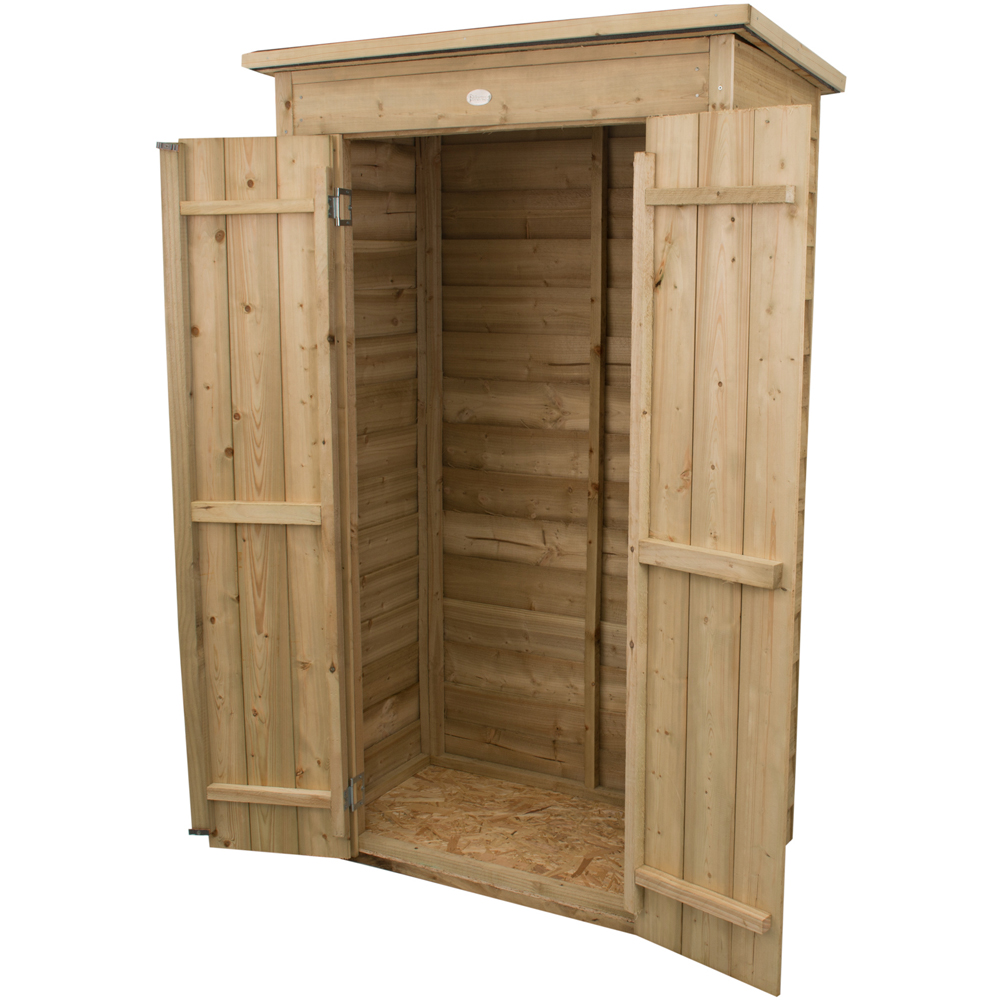 Forest Garden 1.4 x 3.1ft Pressure Treated Tall Pent Garden Storage Image 6