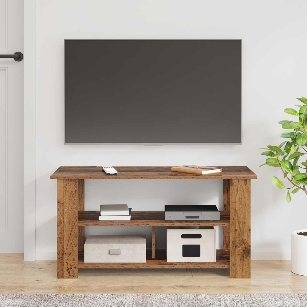 vidaXL 2 Shelf Old Wood Wide TV Stand Image 4