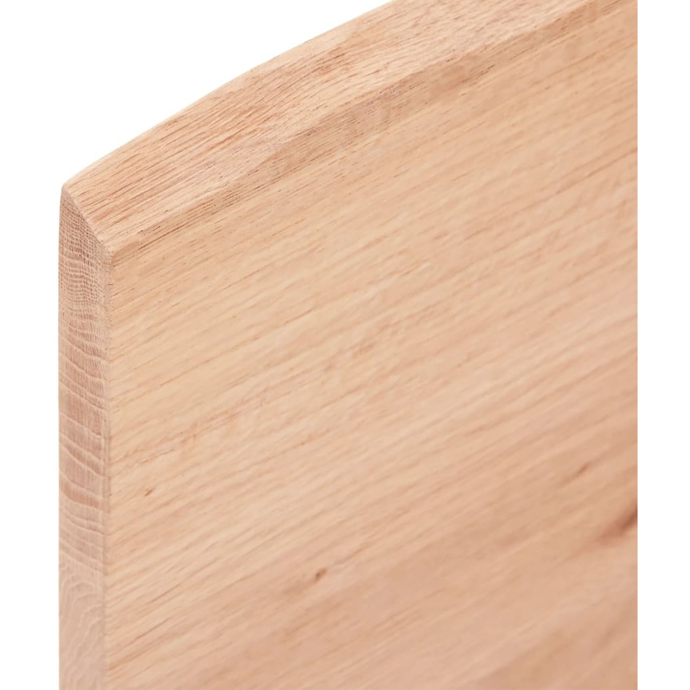 vidaXL 40cm Light Brown Treated Solid Oak Wood Floating Wall Shelf Image 4