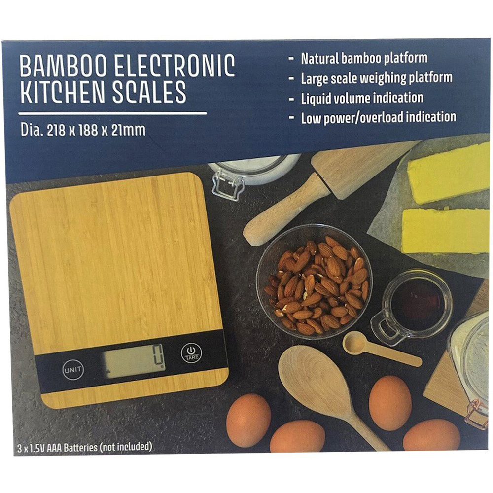 Bamboo Electronic Kitchen Scales - Wood Image 2