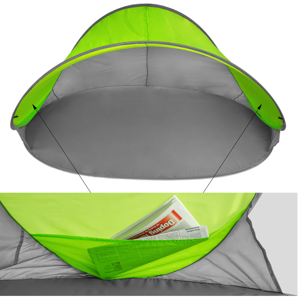 tectake Grey and Green Beach Tent Jasmin Image 4