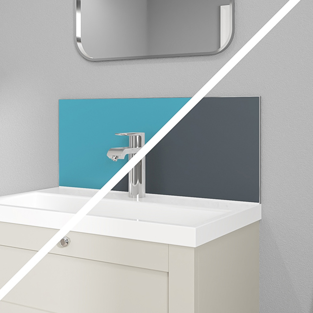 Wetwall Alloy Aqua and Cadet Splashback 600 x 250mm Image 1