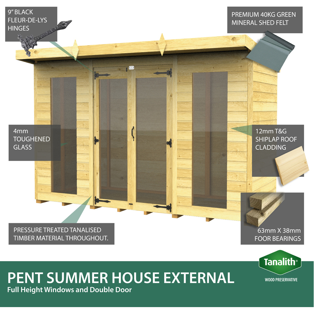 DIY Sheds 12 x 7ft Tongue and Groove Timber Pent Summerhouse Image 6