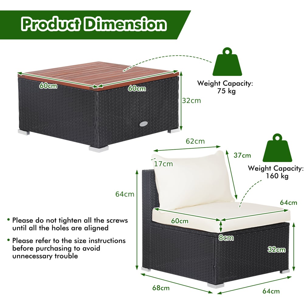 Costway 4 Seater PE Rattan Patio Bistro Set Image 9