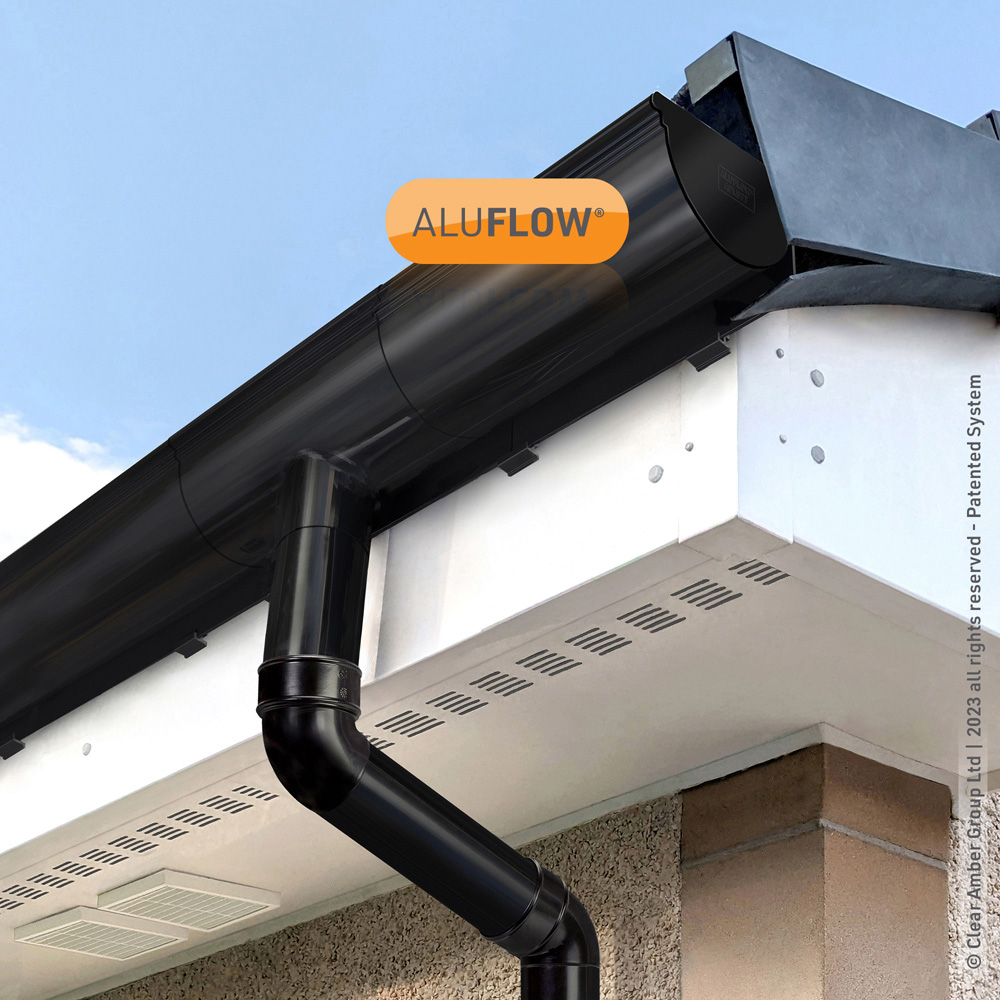 Aluflow Black Gutter Deep Running Outlet Image 2