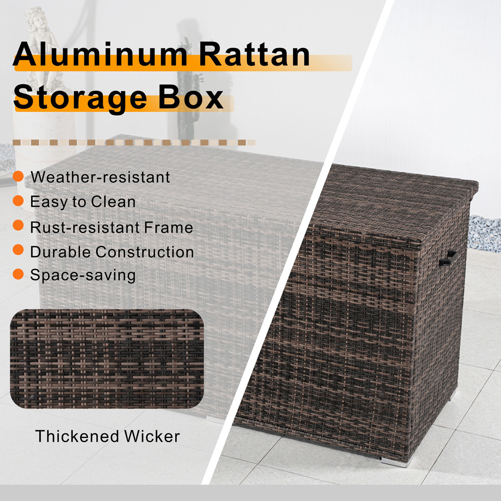 Direct Wicker 980L Large Brown Garden Rattan Storage Box Image 7