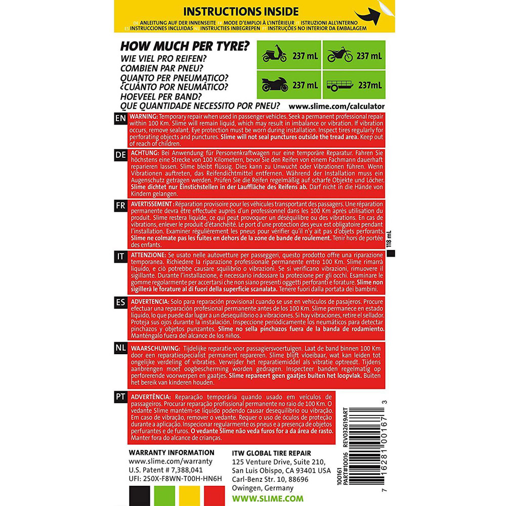 Slime Emergency Puncture Repair Flat Tyre Sealant 237ml 2 Pack Image 8