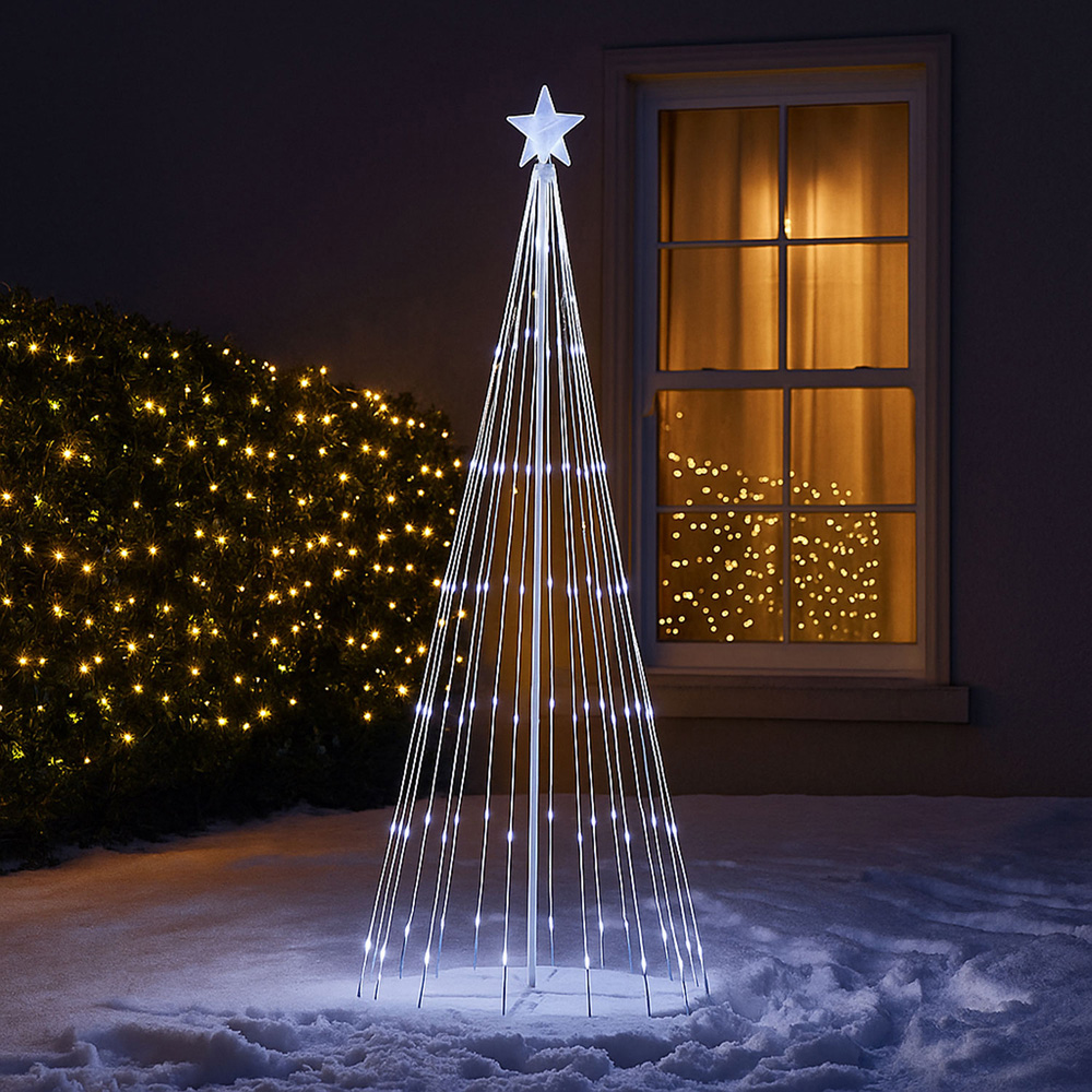 Neo Multicolour Waterfall LED Outdoor Christmas Tree with Remote 6ft Image 3