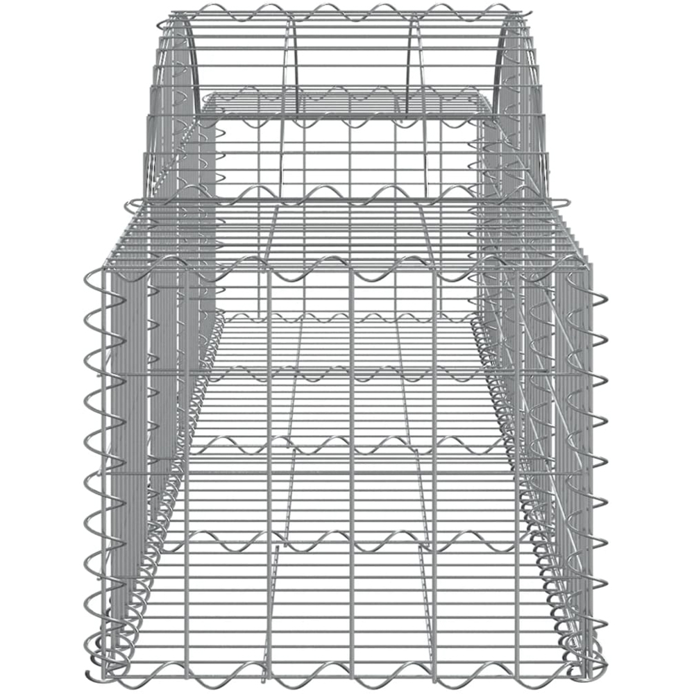 vidaXL Silver Galvanised Iron Arched Gabion Basket 200 x 50 x 40/60cm 12 Pack Image 3