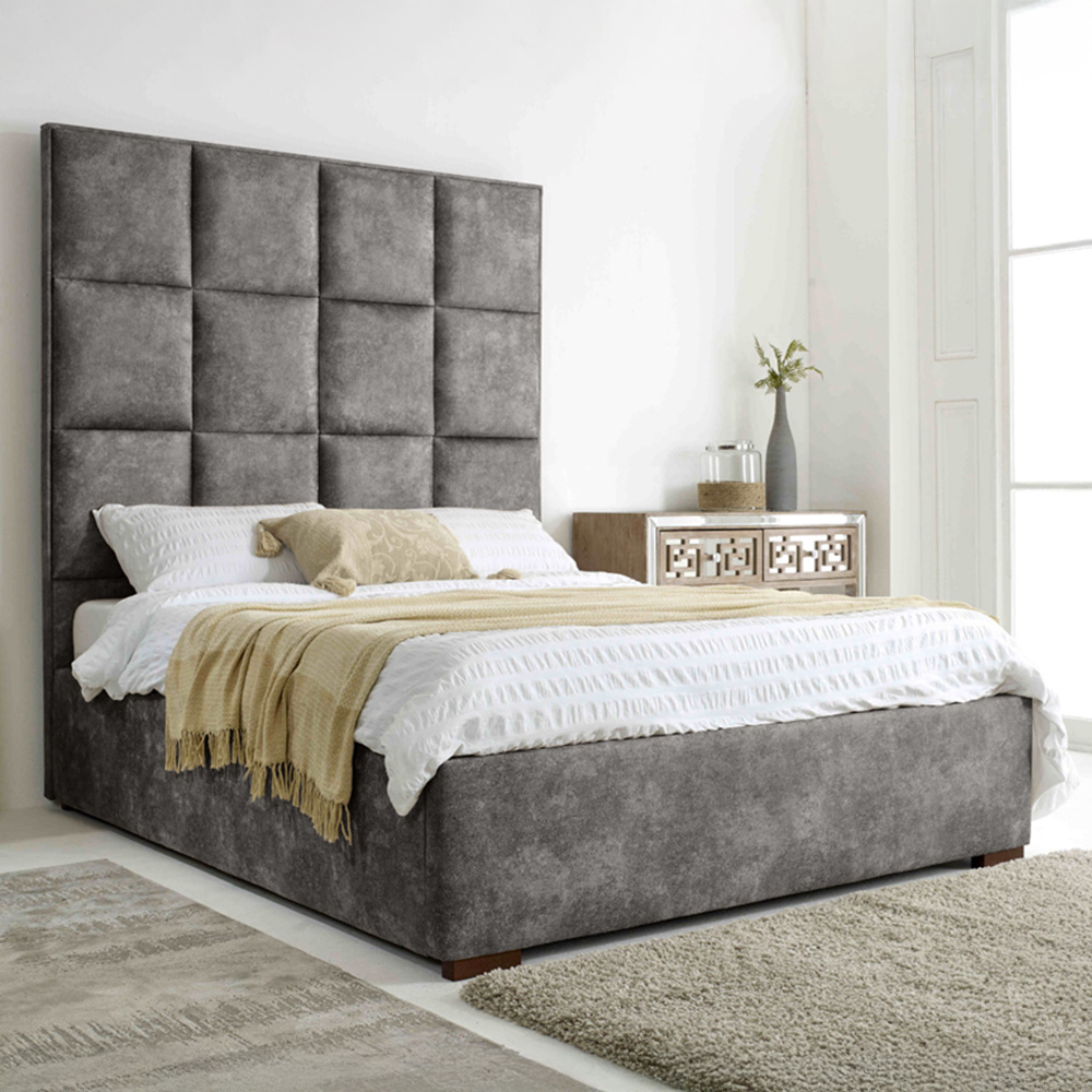Eleganza Madelyn Double Grey Oakland Fabric Bed Frame Image 1