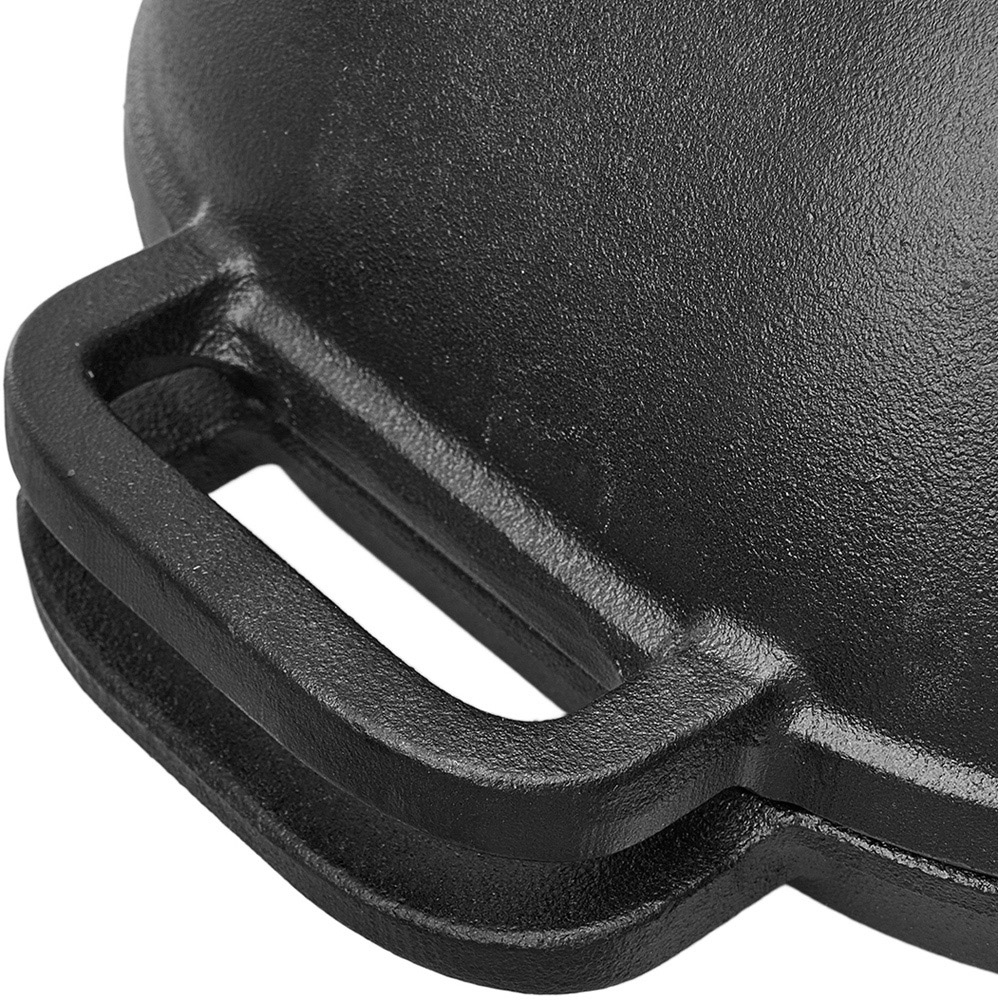 Living and Home 32cm Black Cast Iron Bread Pan with Curved Lid Image 5