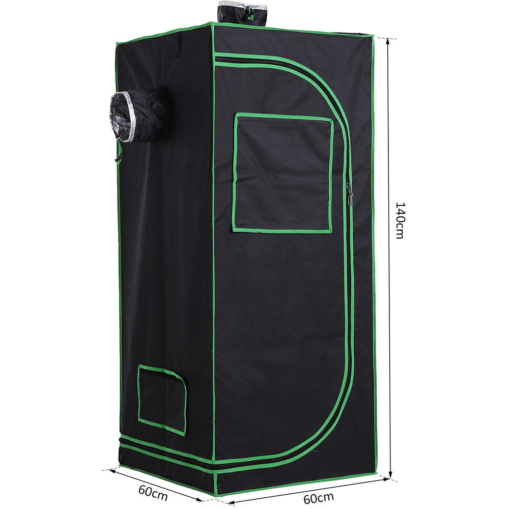Outsunny Black and Green Oxford Fabric 1.9 x 1.9ft Hydroponic Grow Tent Kit Image 8