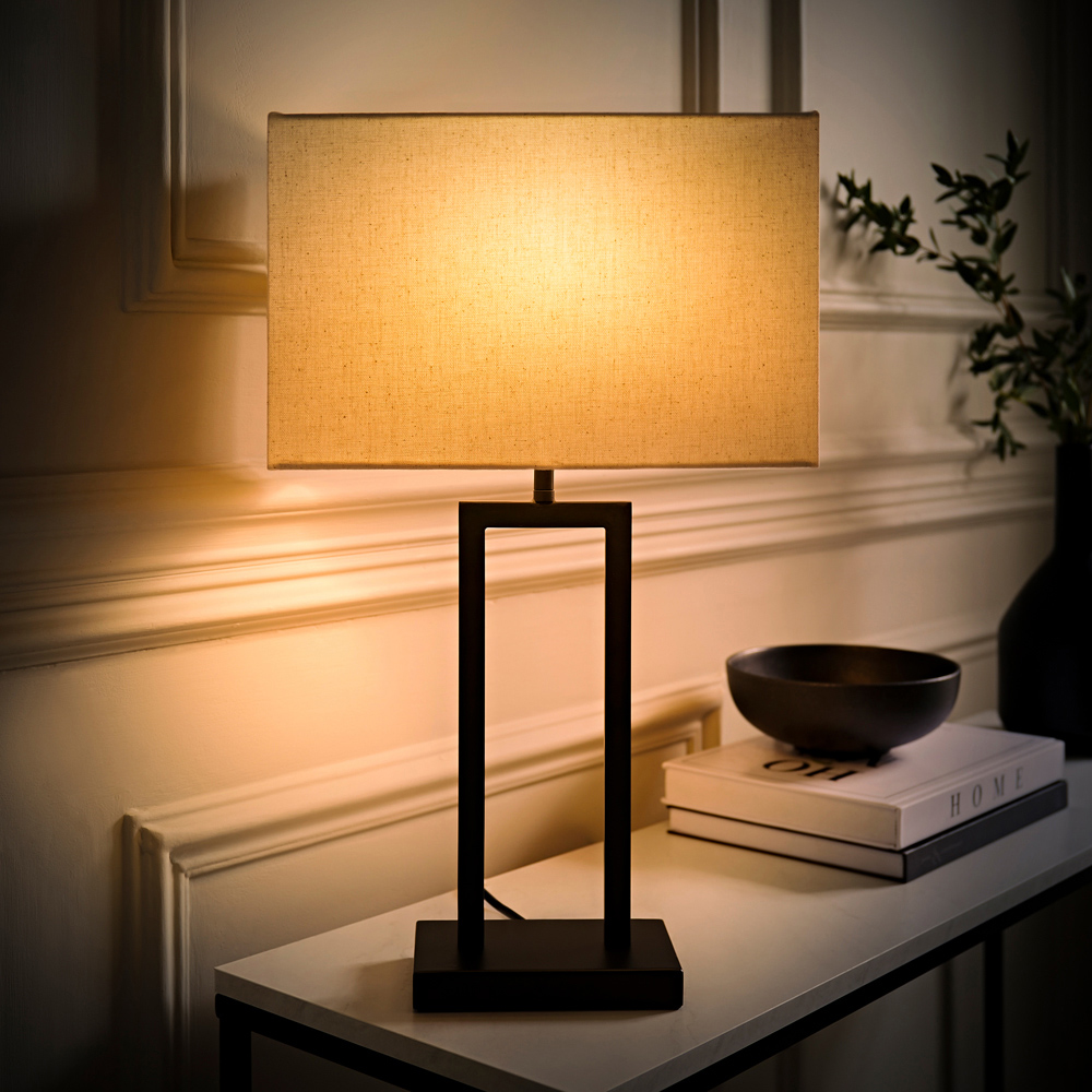 ValueLights Gloria Lamp Shade Black Double Stem Metal LED Table Lamp Image 6