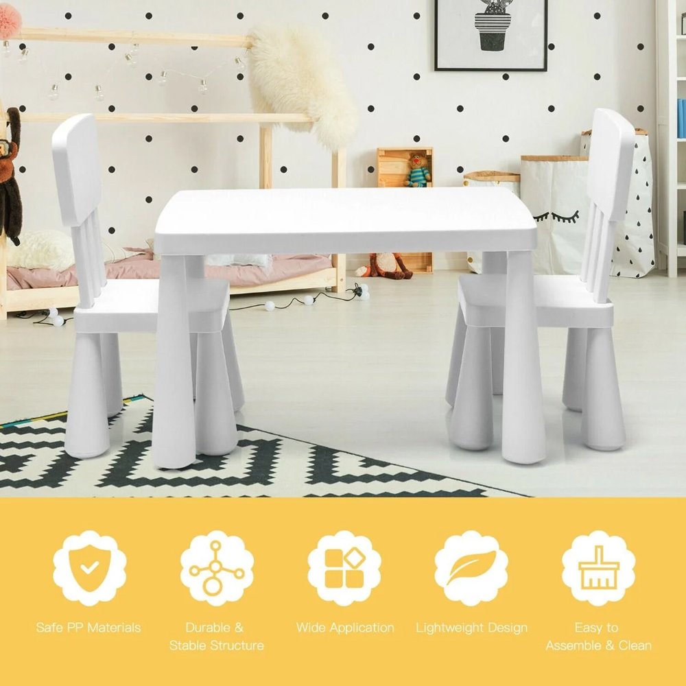Costway White Table and Chair Set Image 4