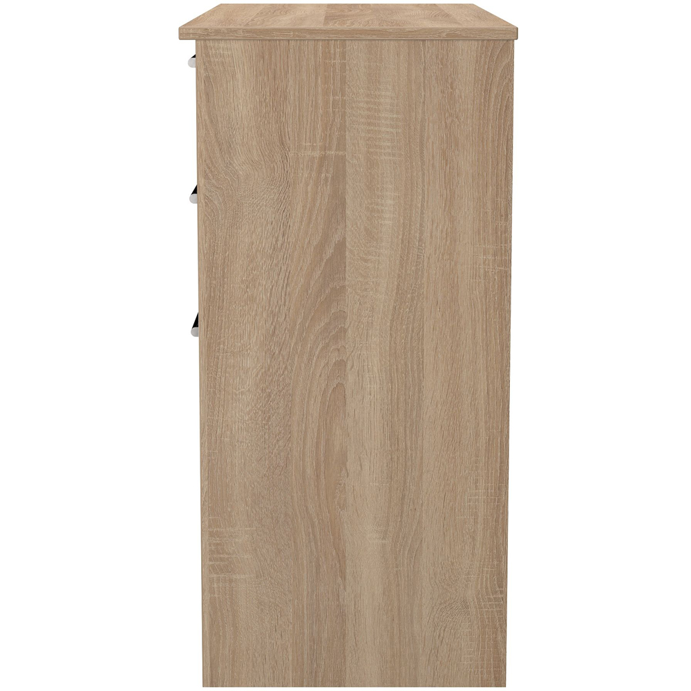 Crowndale Devon 3 Drawer White Matt and Bardolino Oak Vanity Table Ready Assembled Image 4