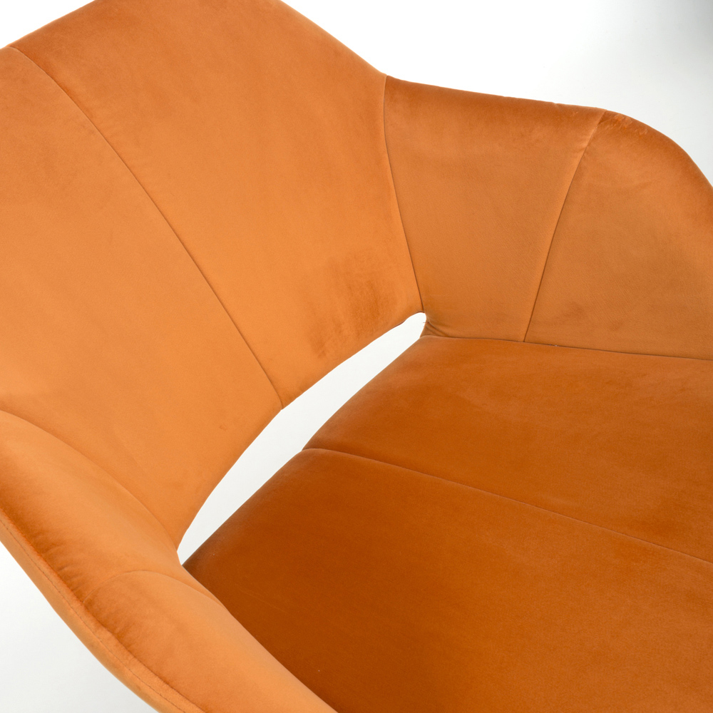 Nero Set of 2 Burnt Orange Brushed Velvet Dining Chair Image 5