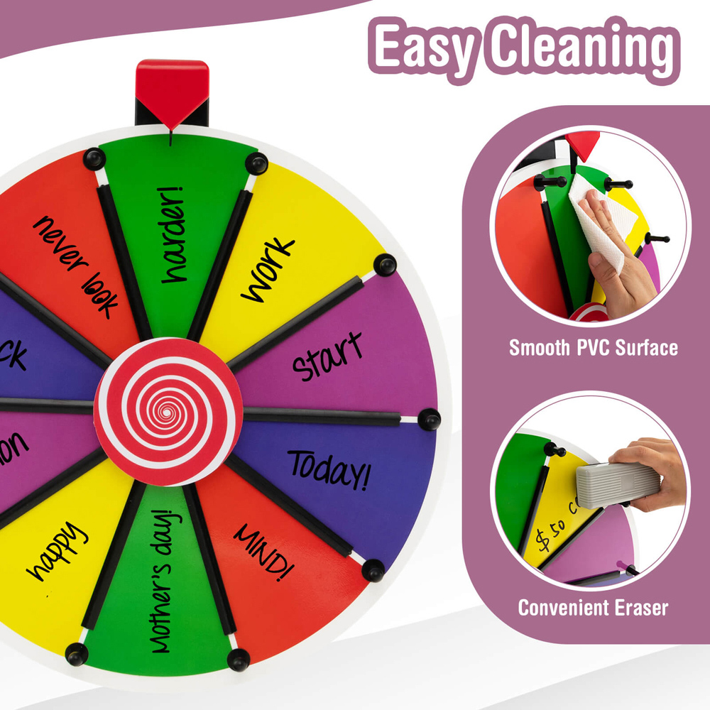 Costway Wall Mounted Spinning Prize Wheel 38cm Image 4