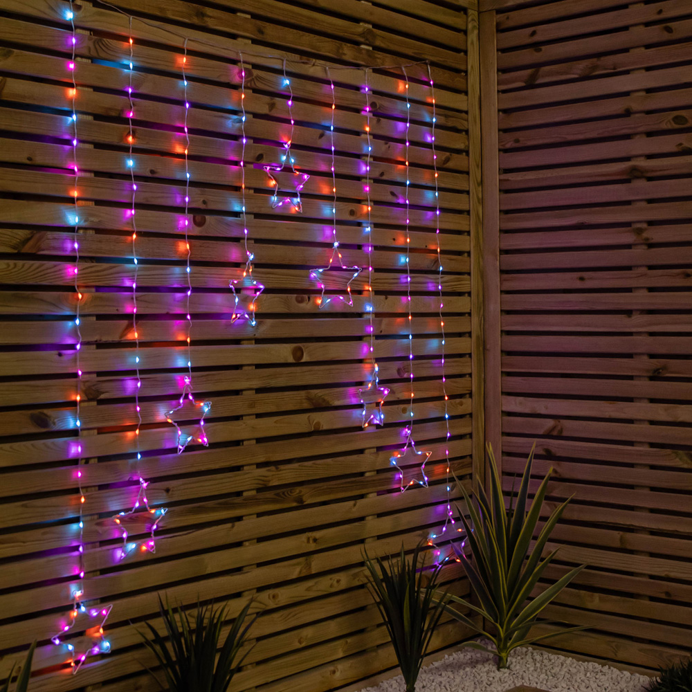 Samuel Alexander FlexiBrights 258 Rainbow LED Star Clear Cable Curtain Light 1.2 x 1.2m Image 9