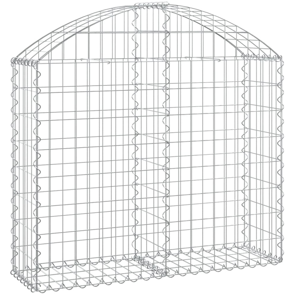 vidaXL Silver Galvanised Iron Arched Gabion Basket 100 x 30 x 80/100cm Image 1
