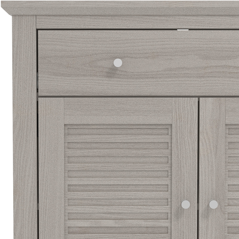 GFW Salcombe 2 Door Single Drawer Warm Grey Oak Compact Sideboard Image 7