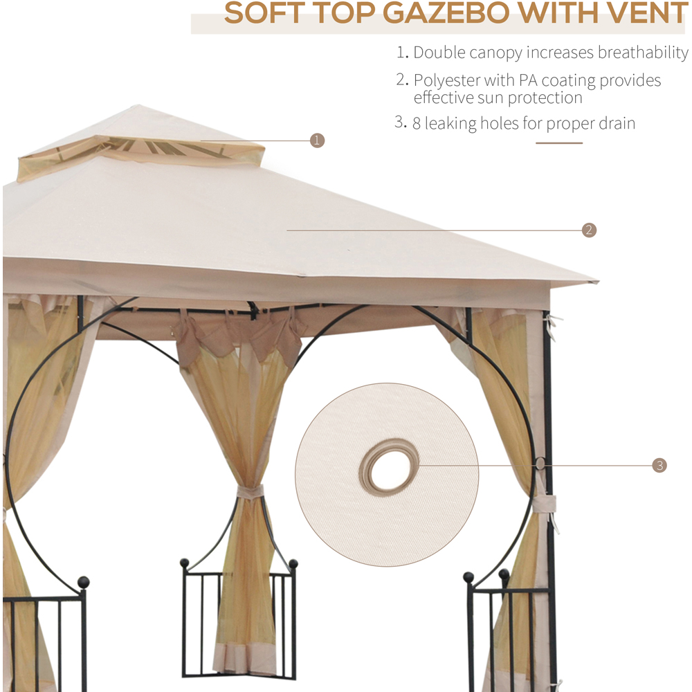 Outsunny 3 x 3m Sun Patio Pavilion Gazebo Tent Image 7
