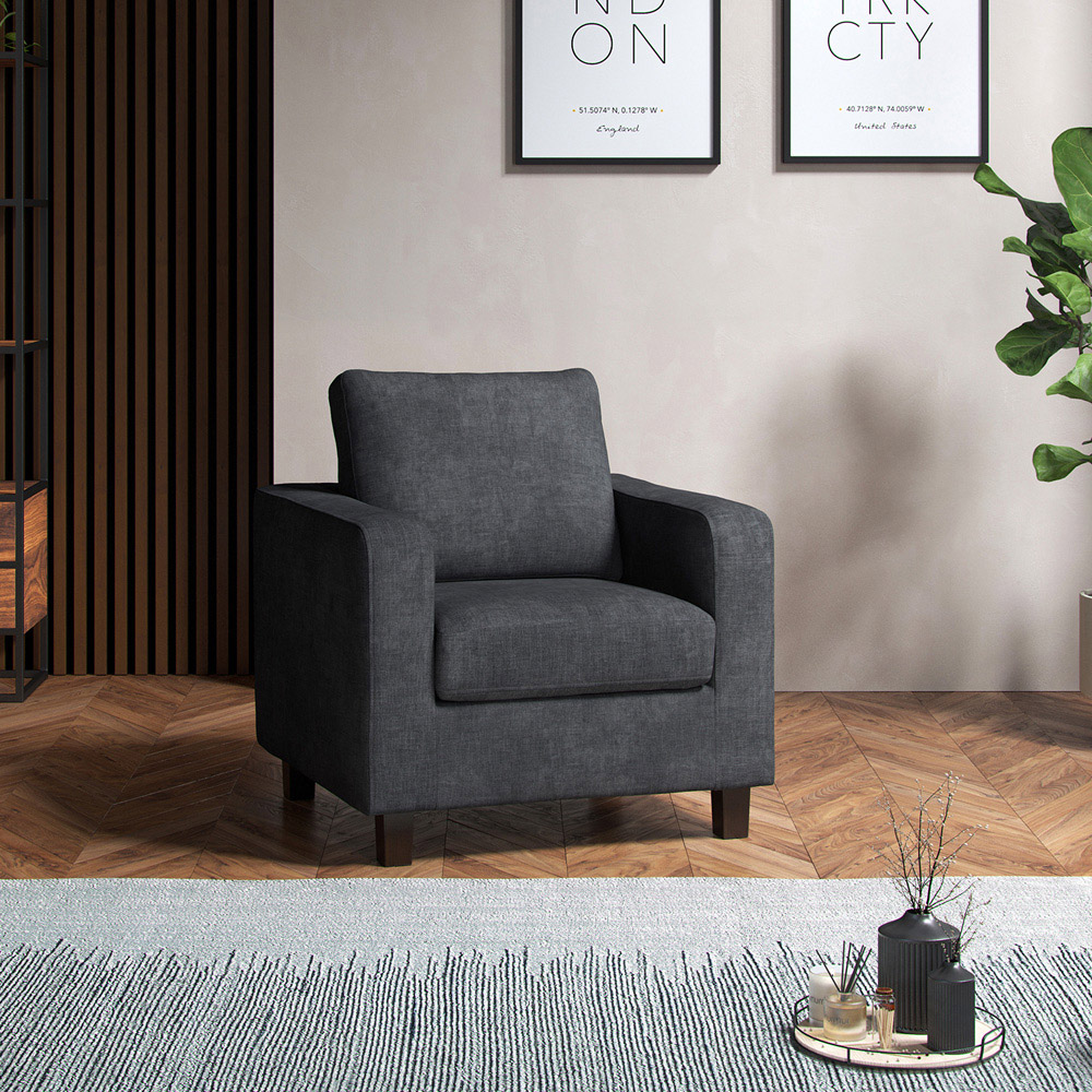 York 6 Seater Grey Turin Sofa Suite Image 8