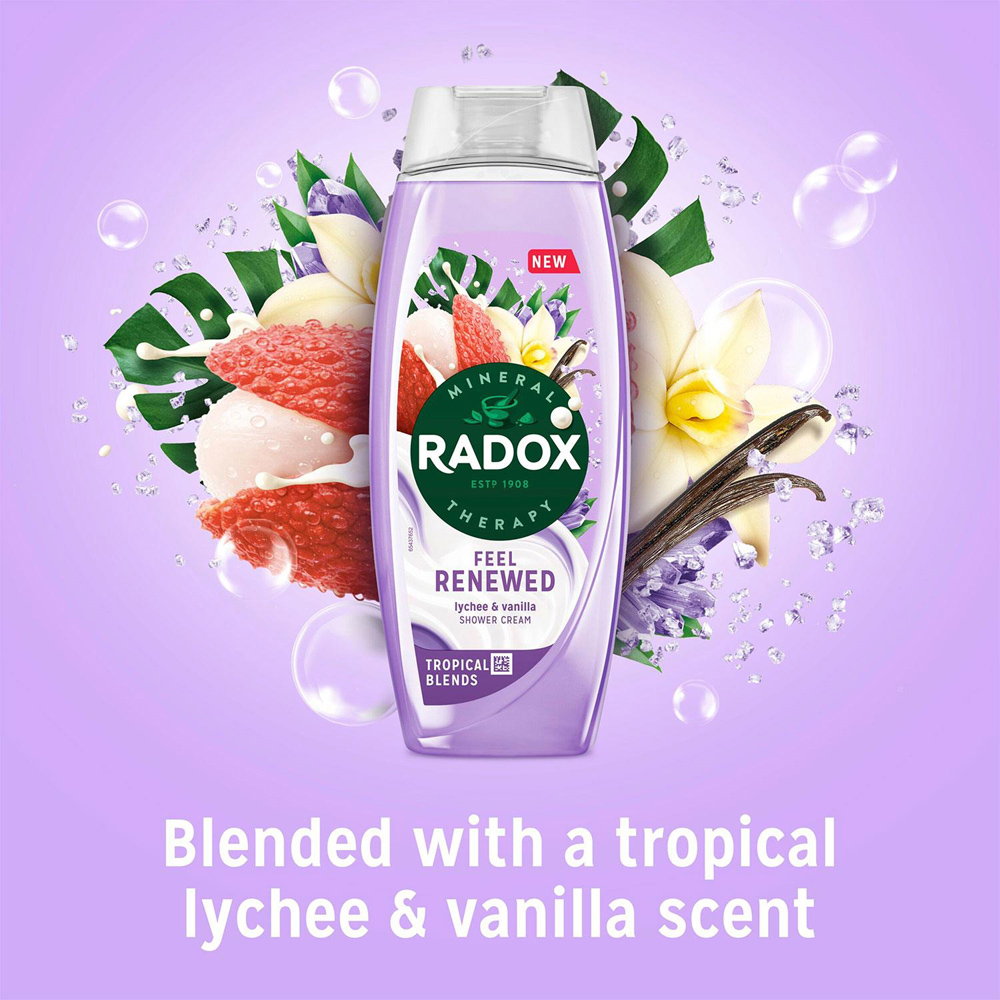Radox Mineral Therapy Feel Renewed Lychee and Vanilla Moisturising Shower Cream 450ml 6 Pack Image 4