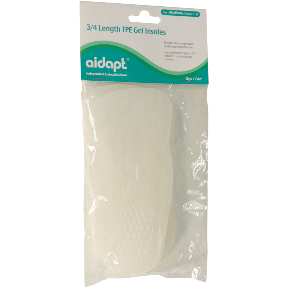 Aidapt Medium 3 Quarter Length TPE Gel Insole Pair Image 1