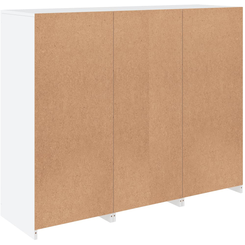 vidaXL 2 Door 8 Shelf White LED Sideboard 3 Piece Image 7