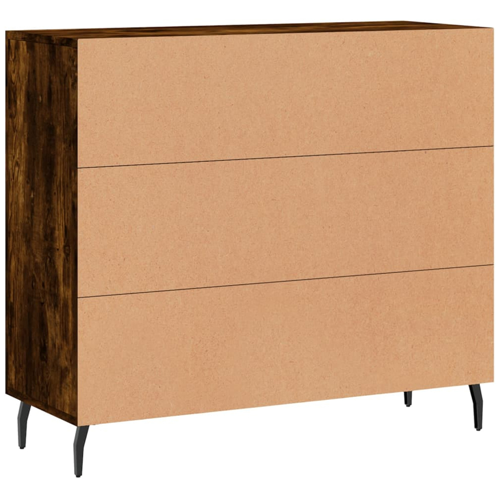 vidaXL 3 Door Smoked Oak Large Sideboard Image 8