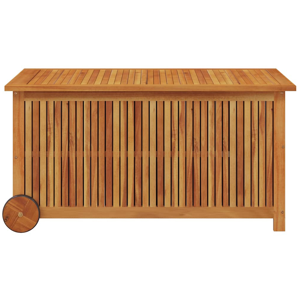Walplus Solid Wood Acacia Garden Storage Box with Wheels 58 x 113 x 50cm Image 6