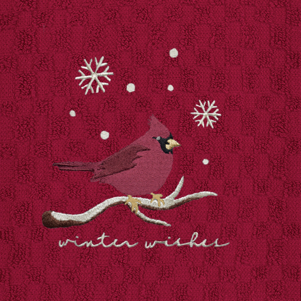 Noel Square Winter Robin Red Tea Towel 3 Pack Image 4