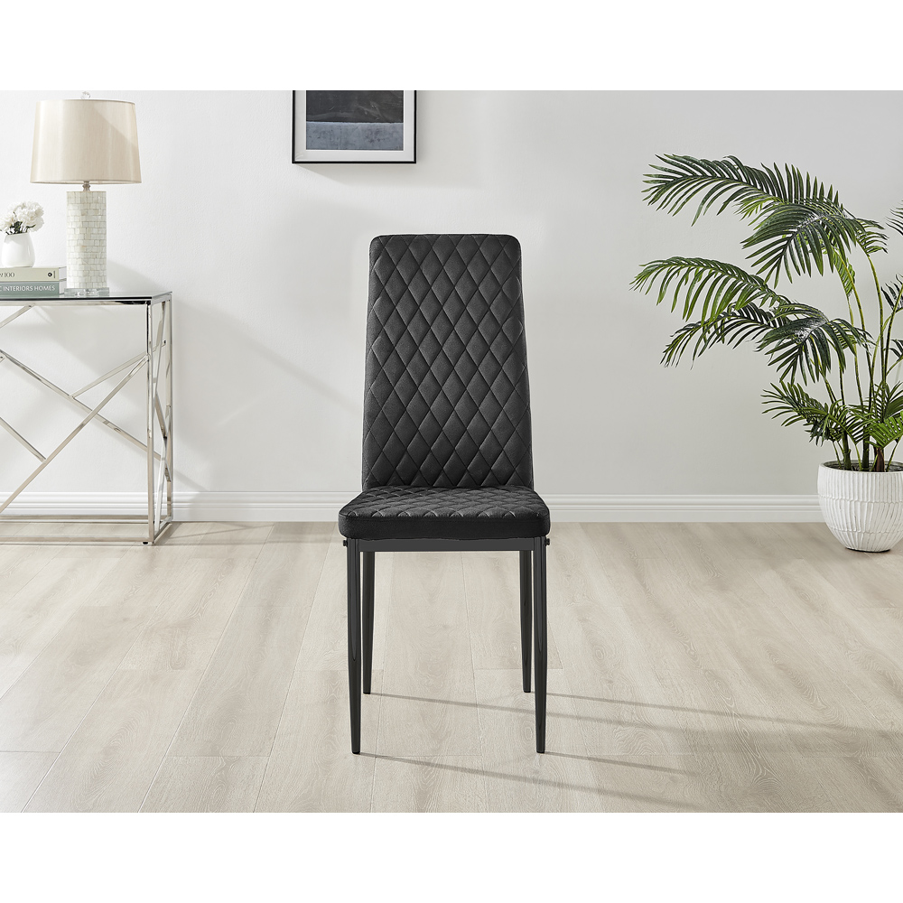 Furniturebox Valera Set of 4 Black Velvet Dining Chair Image 3