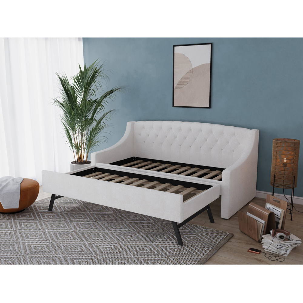Flair Aurora Cream Boucle Daybed with Trundle Image 4