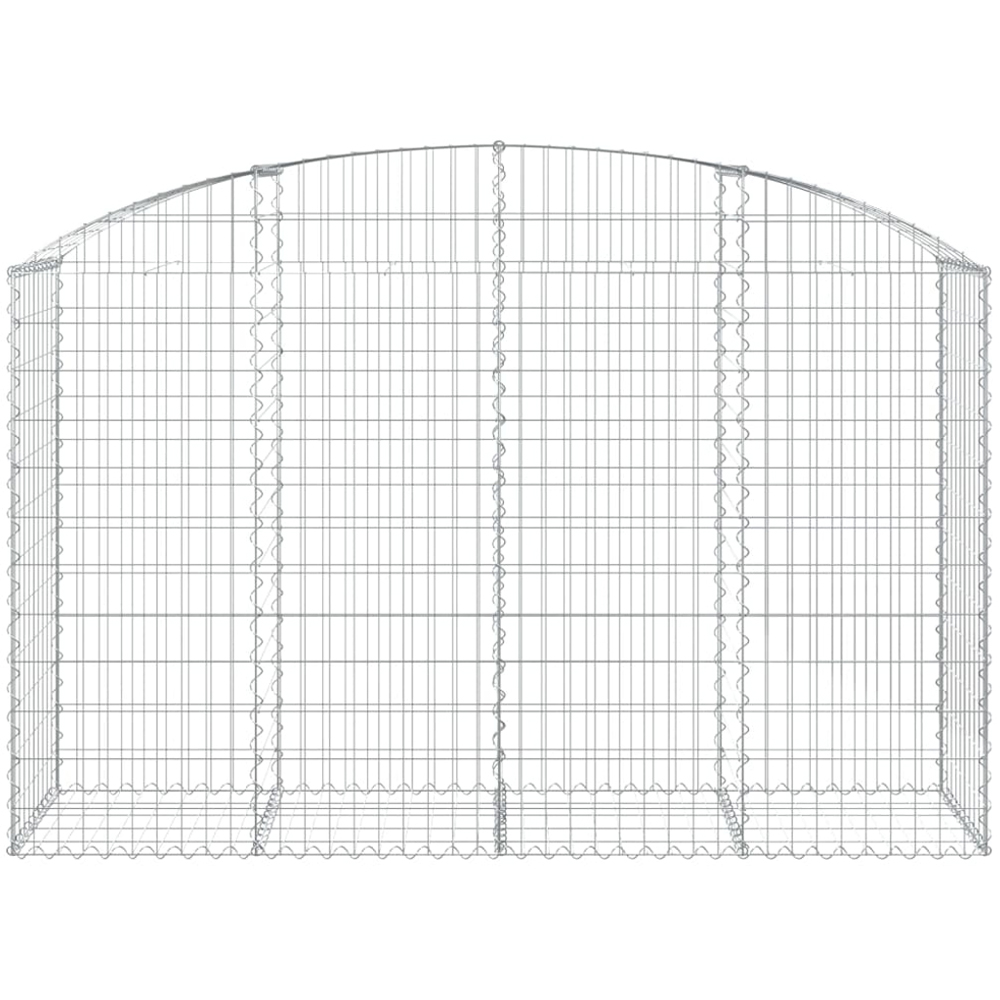 vidaXL Silver Galvanised Iron Arched Gabion Basket 200 x 50 x 120/140cm Image 2