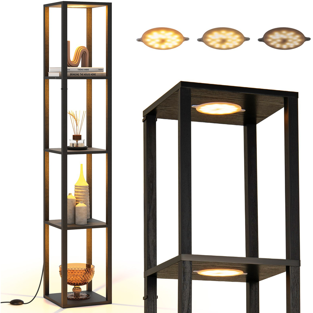 Costway 4 Shelf with 3 Way Dimmable LED Light Floor Lamp Image 4