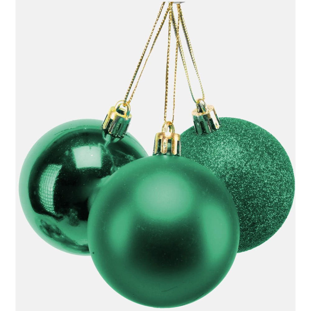 Shatchi 5cm Emerald Green Shatterproof Christmas Bauble 24 Pack Image 3