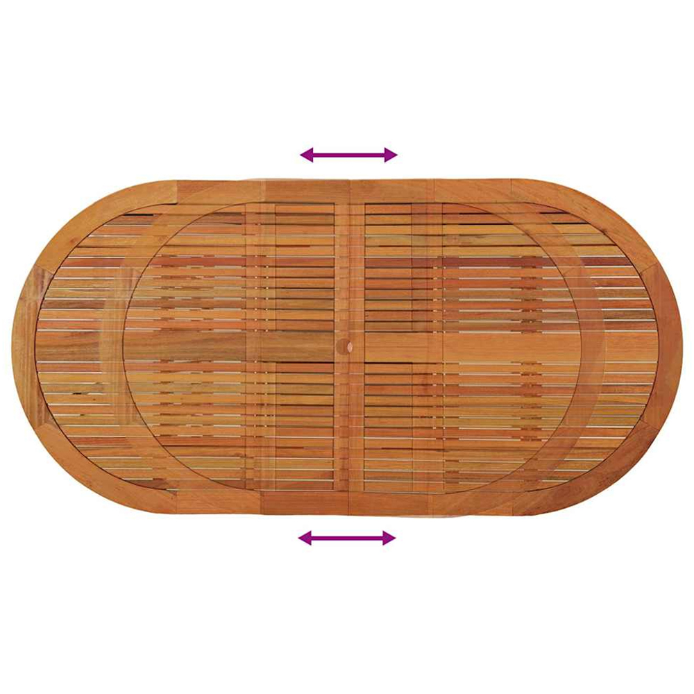 vidaXL 6 Seater Solid Eucalyptus Extendable Garden Table Brown Image 7