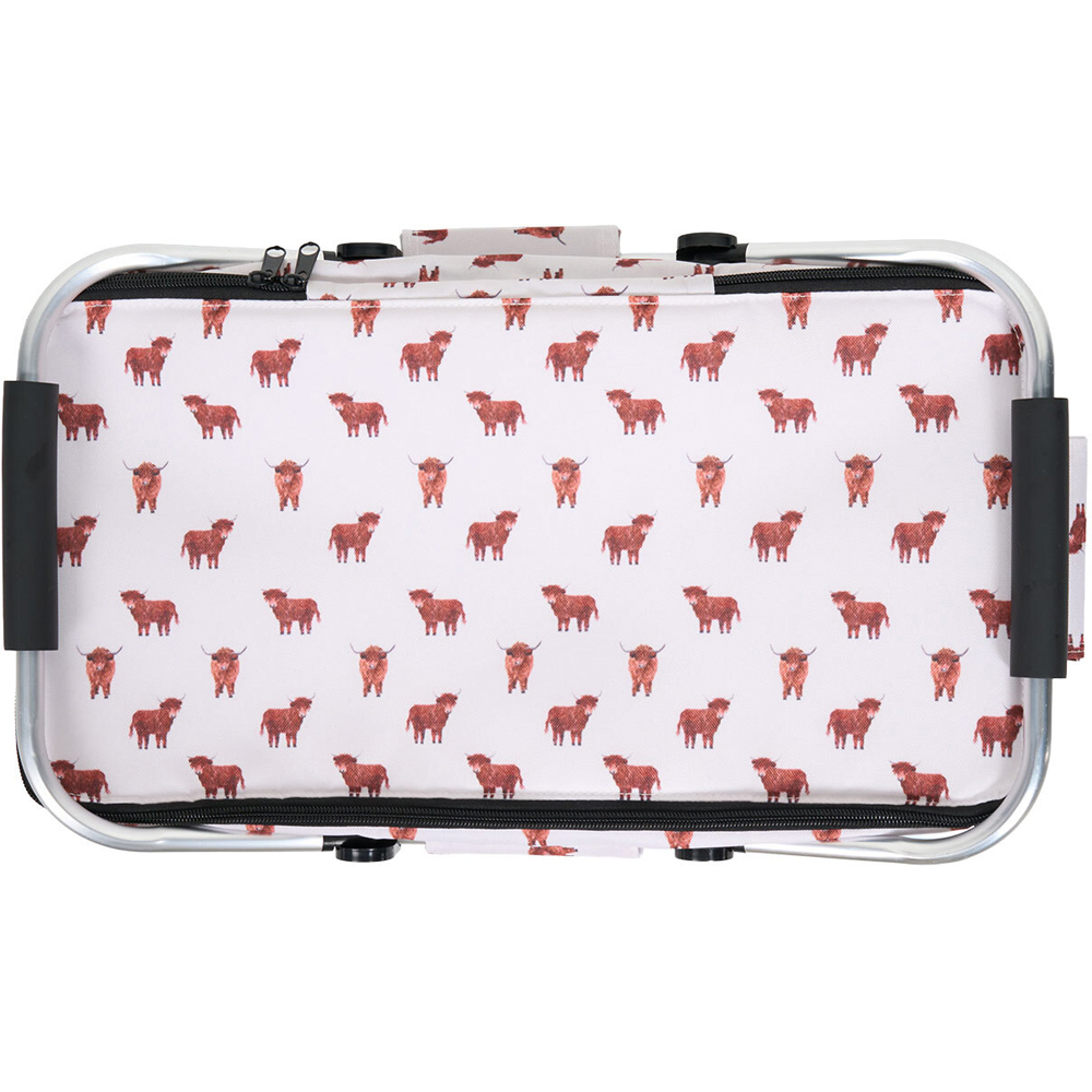 Highland Cow Picnic Bag with Handles White Image 4