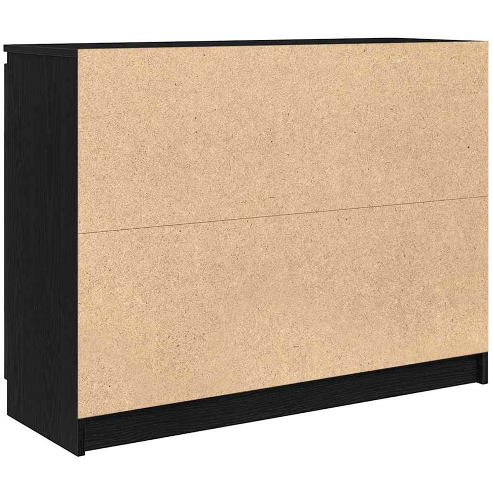 vidaXL 2 Door 4 Drawer Black Wooden Sideboard Image 7