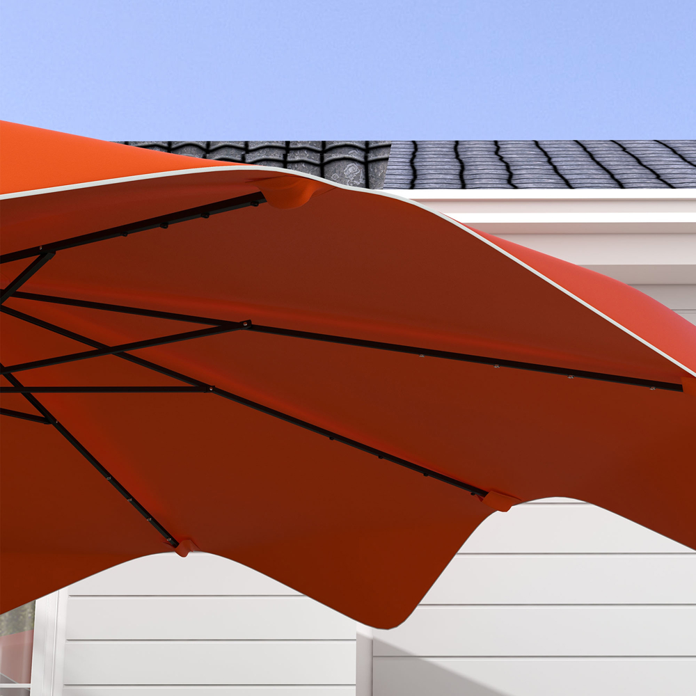 Outsunny Orange Solar LED Crank and Tilt Parasol 3m Image 3