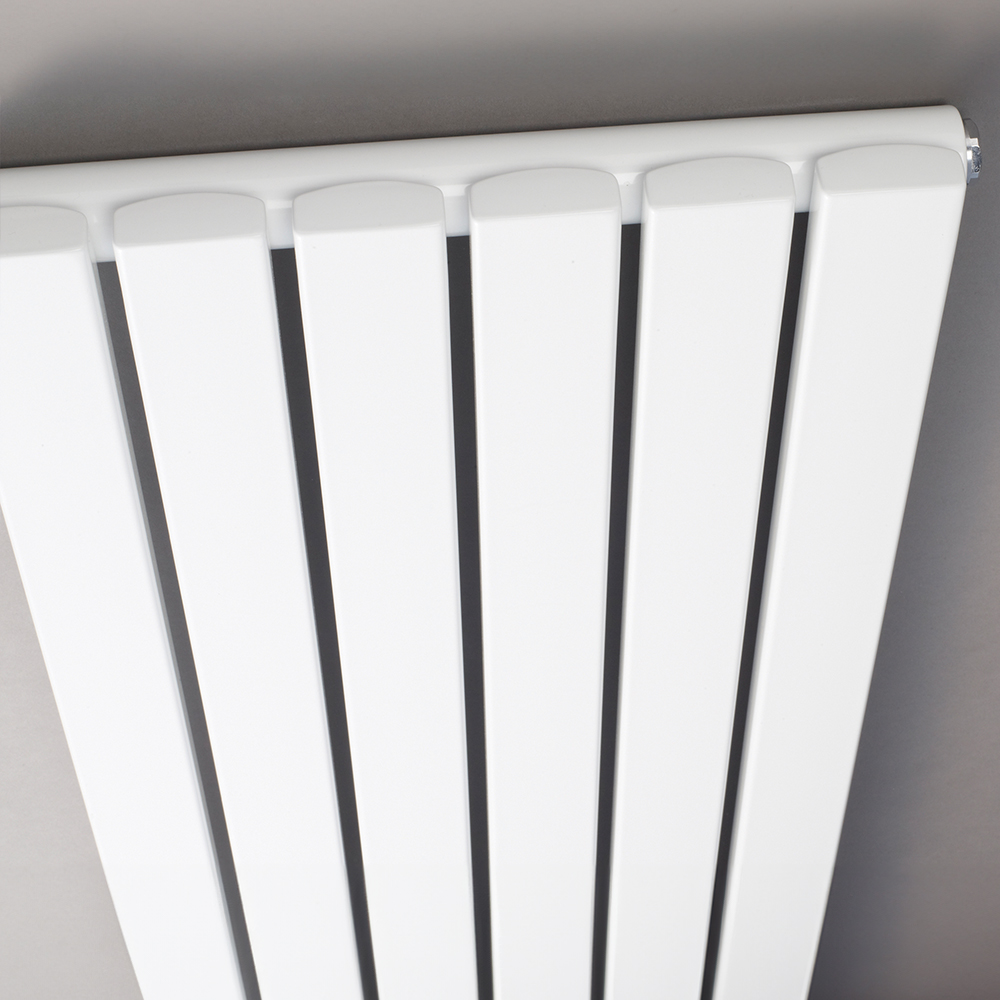 nuie Sloane Satin White Single Panel Designer Radiator 1500 x 354mm Image 2