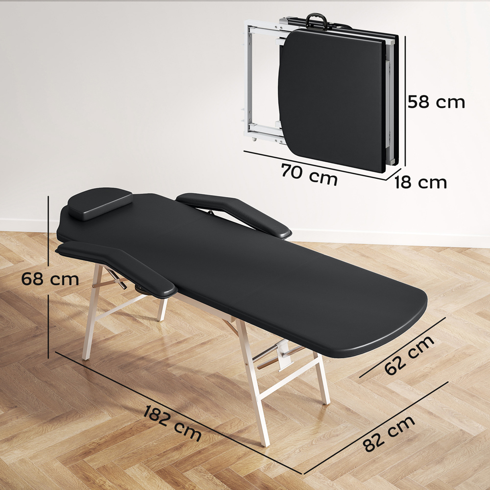 HOMCOM Black 3 Zone Adjustable Massage Table Image 9