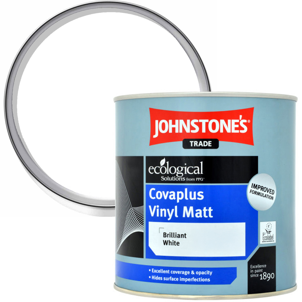 Johnstone's Trade Covaplus Brilliant White Vinyl Matt Paint 1L Image 1