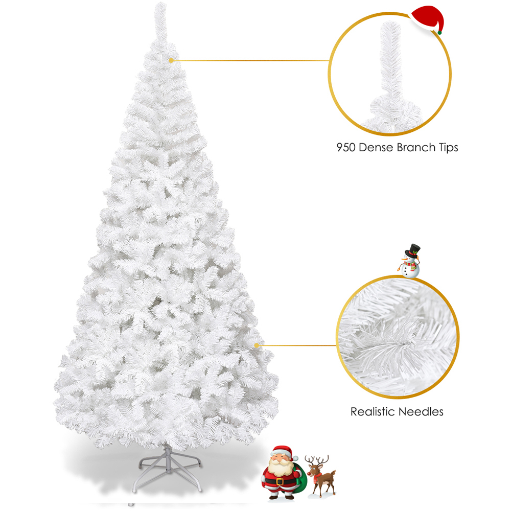 Costway White Artificial Christmas Tree 7ft Image 7