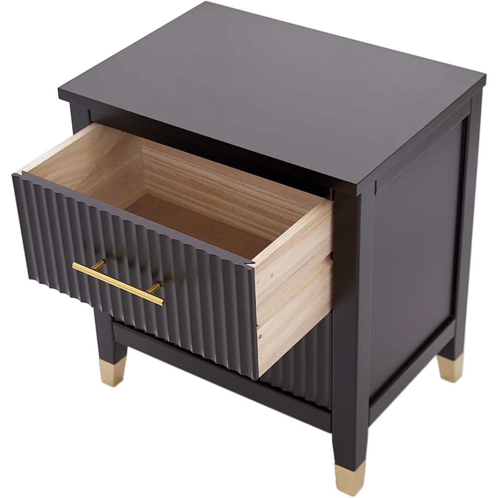 Biasi 2 Drawers Black Bedside Table Image 5