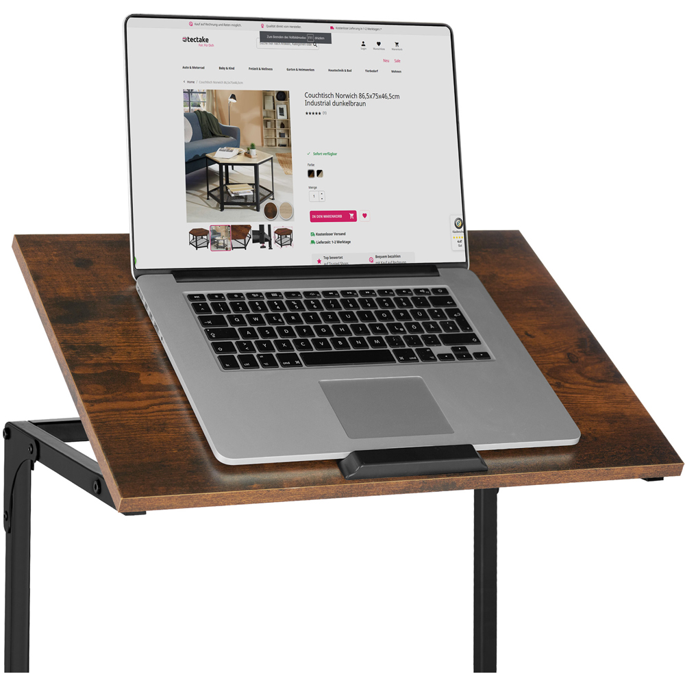 tectake Ruston Dark Wood Bedside Table Image 3