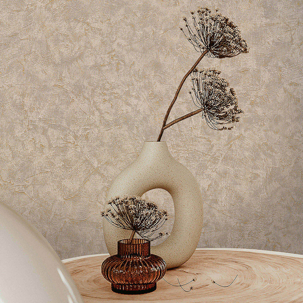 Rasch Wallpaper Albero Texture Mocha Vinyl Wallpaper Image 3