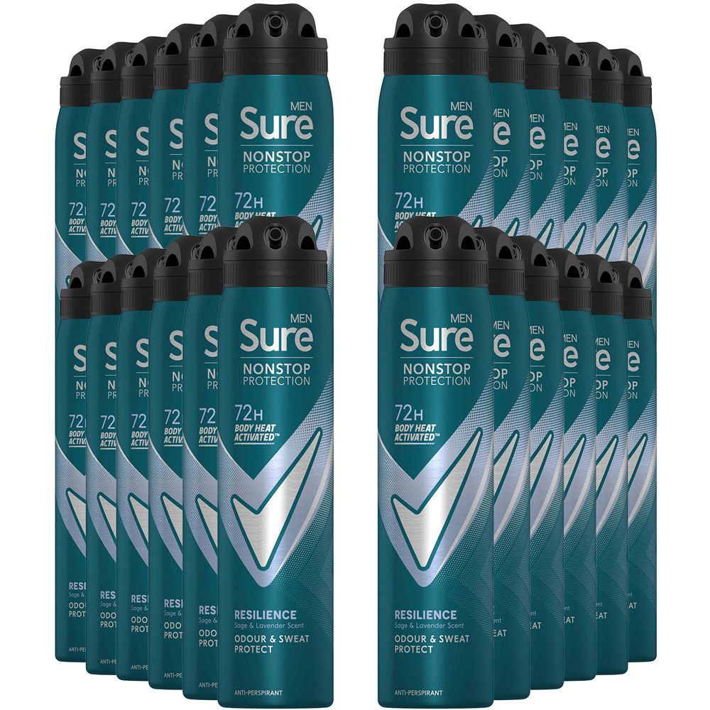Sure Men 72H Non-Stop Protection Anti-Perspirant Resilience Cobalt Dry Deodorant 150ml 24 Pack Image 1